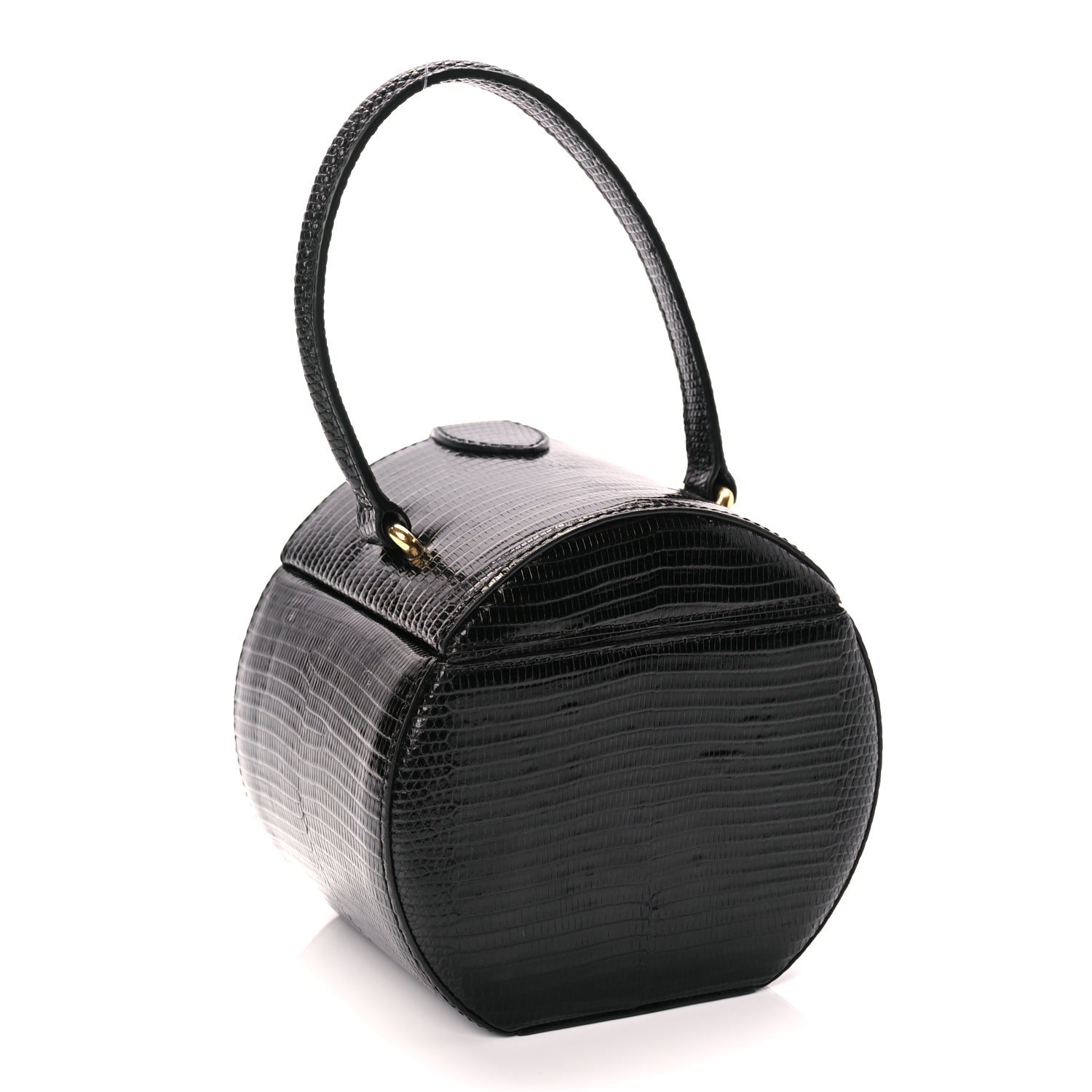 Celine Lizard Round Box Triomphe Black 3 of 9