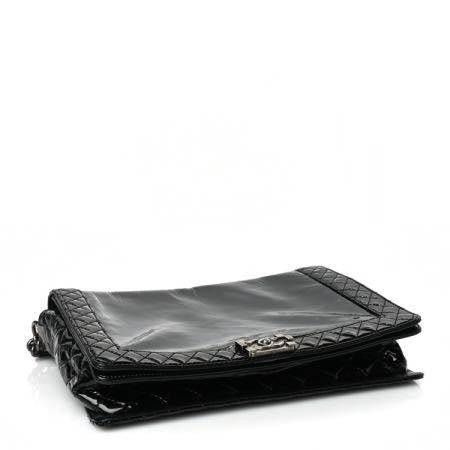 Chanel Patent Large Boy Reverso Flap Black 9 of 27