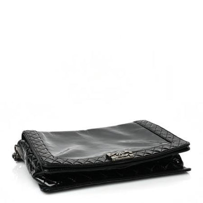 Chanel Patent Large Boy Reverso Flap Black 9 of 27