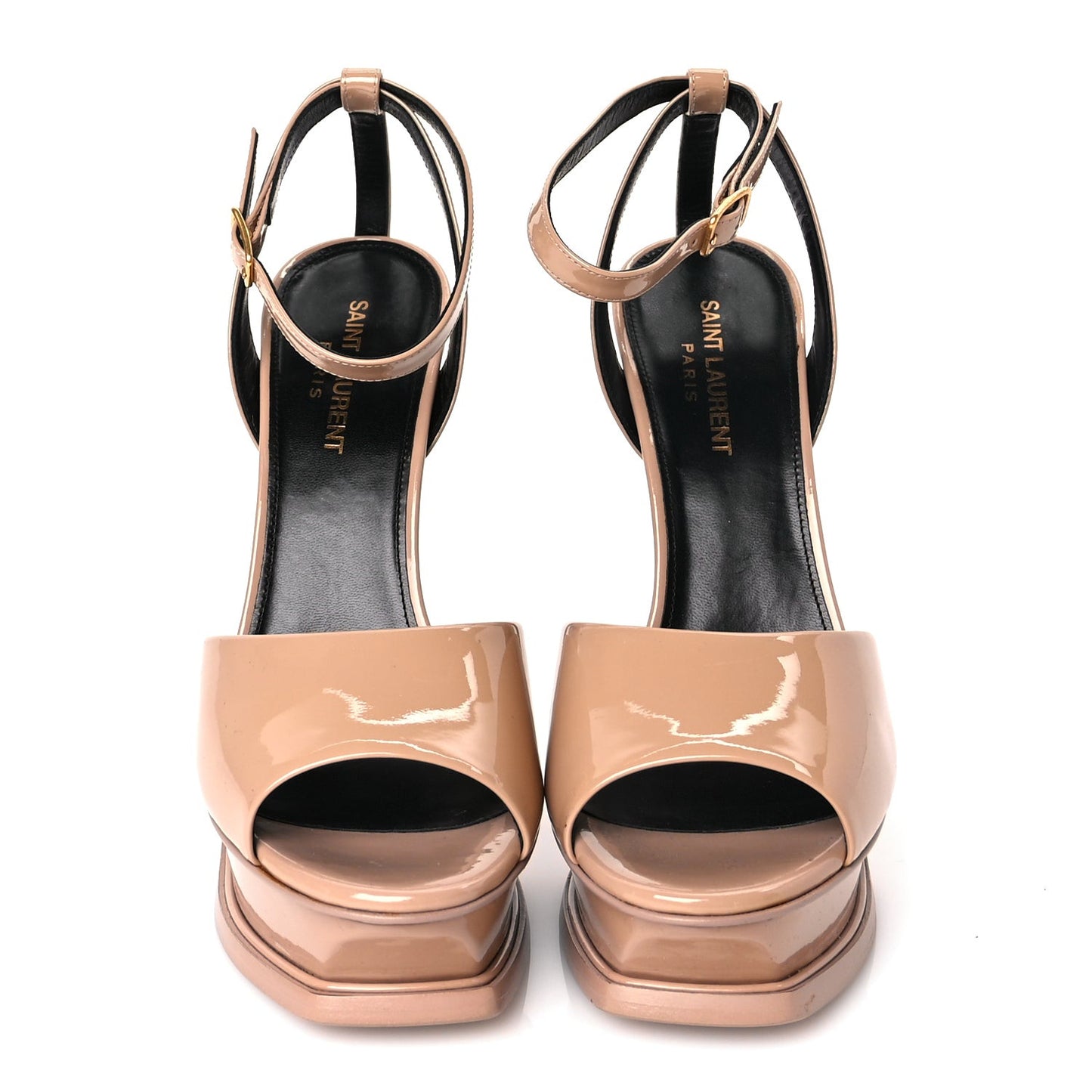 Patent Tribute Lips Platform Sandals 38 Nude