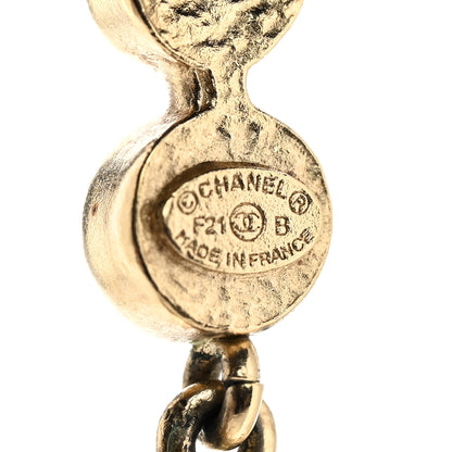 Chanel Crystal CC Drop Earrings Gold 4 of 8