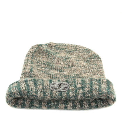 Chanel Cashmere CC Beanie Hat Blue 1 of 7