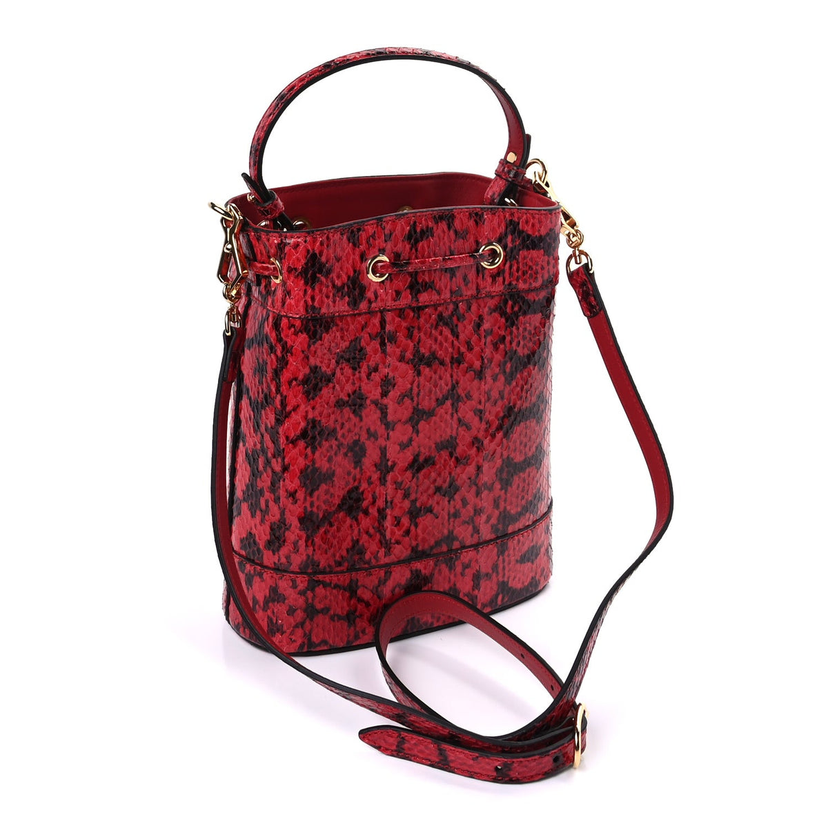 Python Ophidia Bucket Bag Red Black