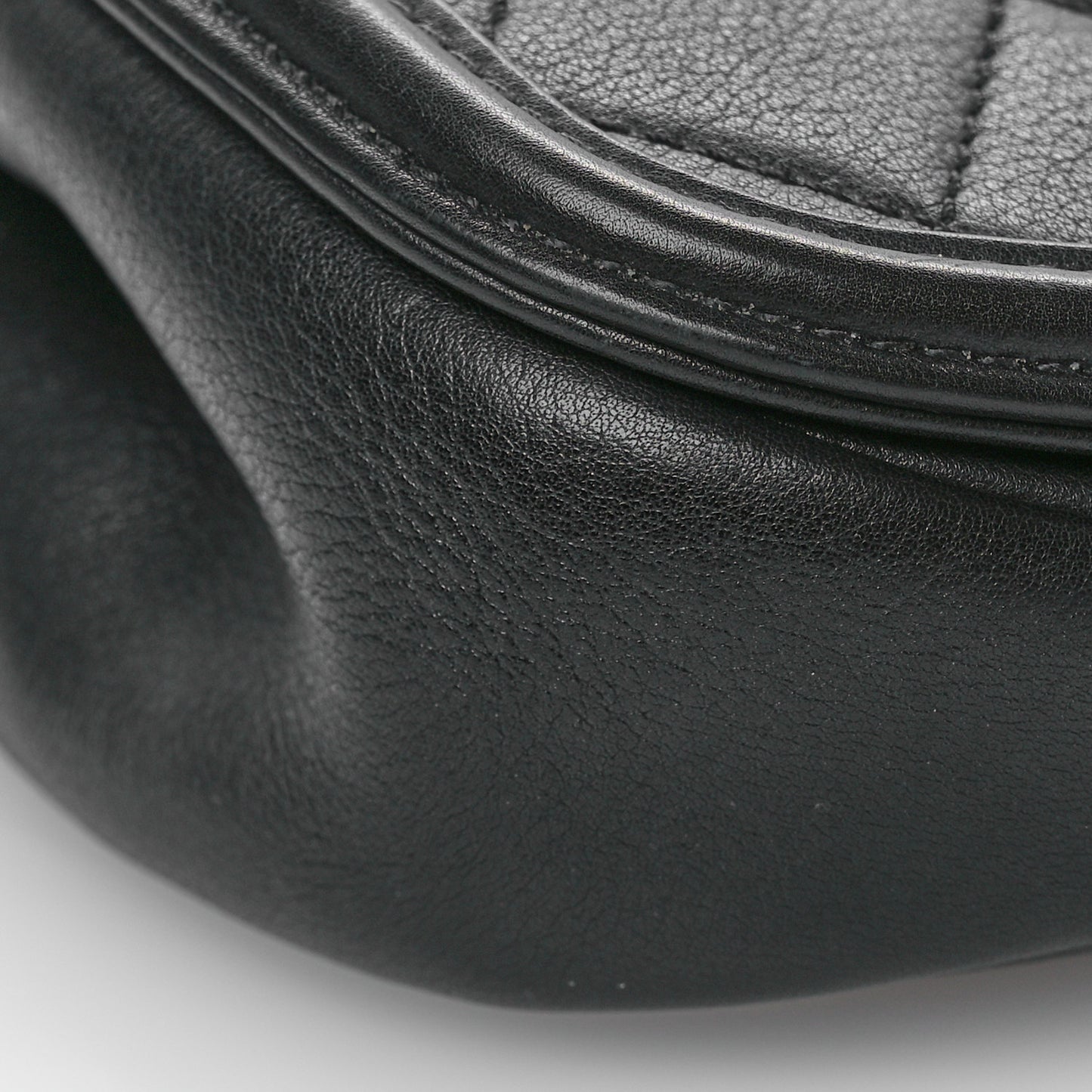 Calfskin Quilted Small Underline Flap Black