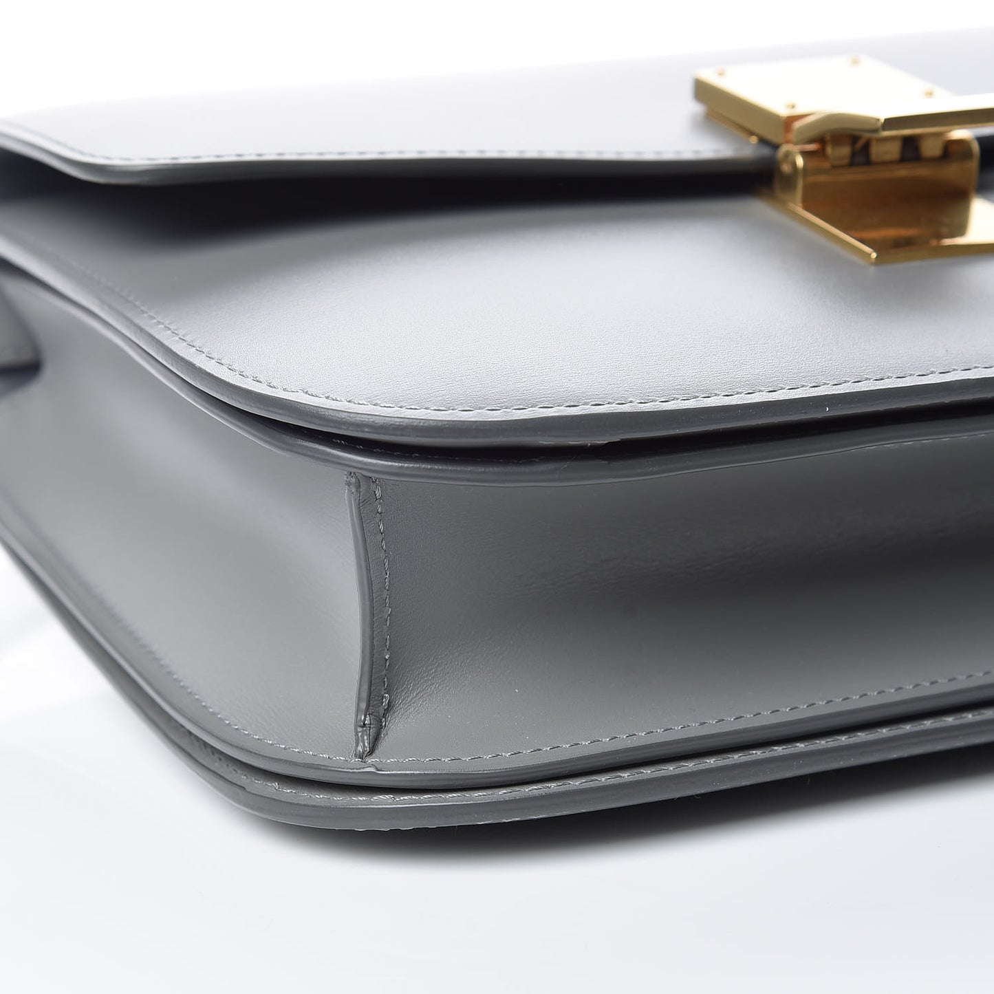 Box Calfskin Medium Classic Box Flap Bag Zinc