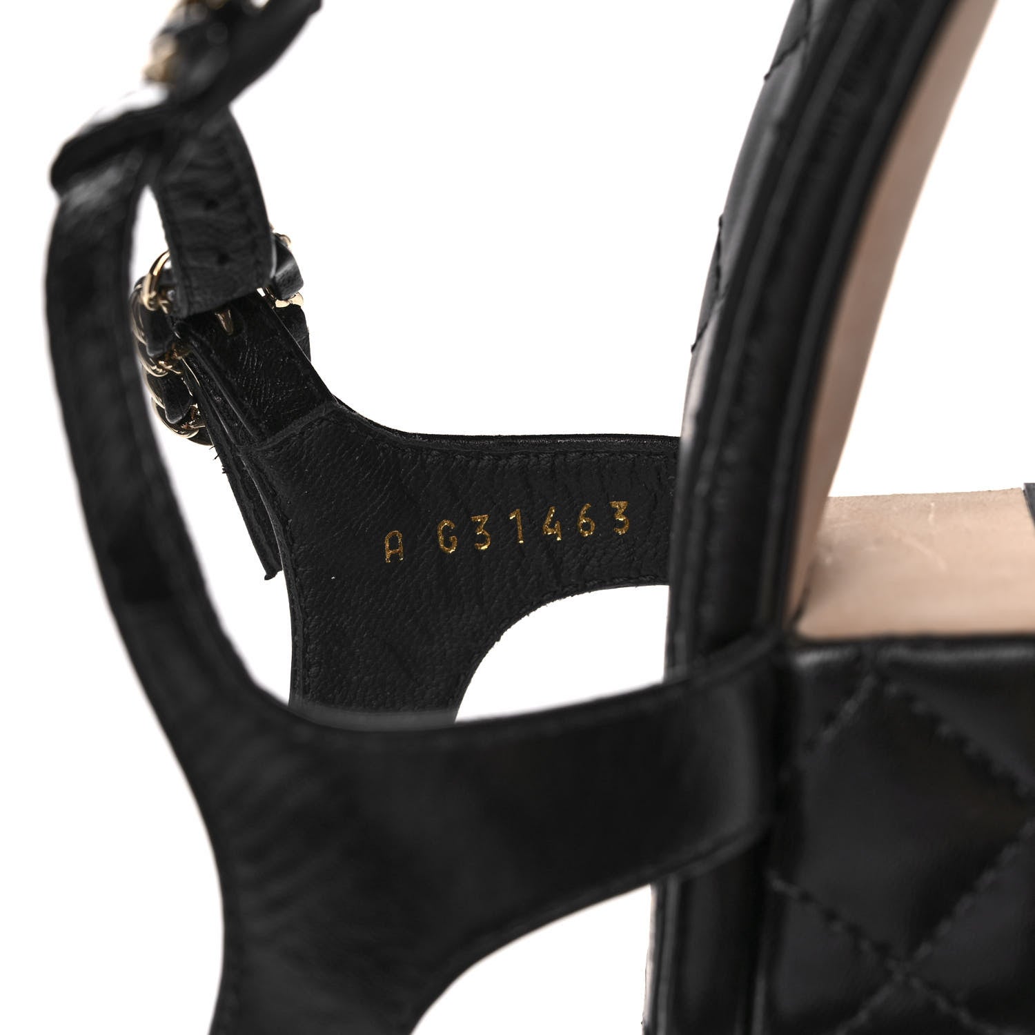 Chanel Goatskin Chain CC Logo Thong Sandals 38 Black 8 of 9