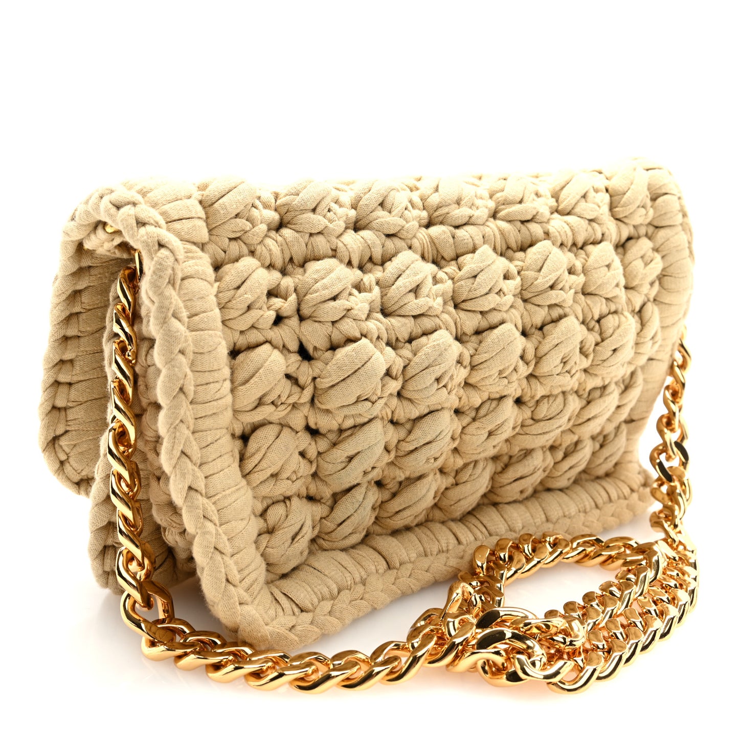 Jersey Crochet Shoulder Bag Cane Sugar