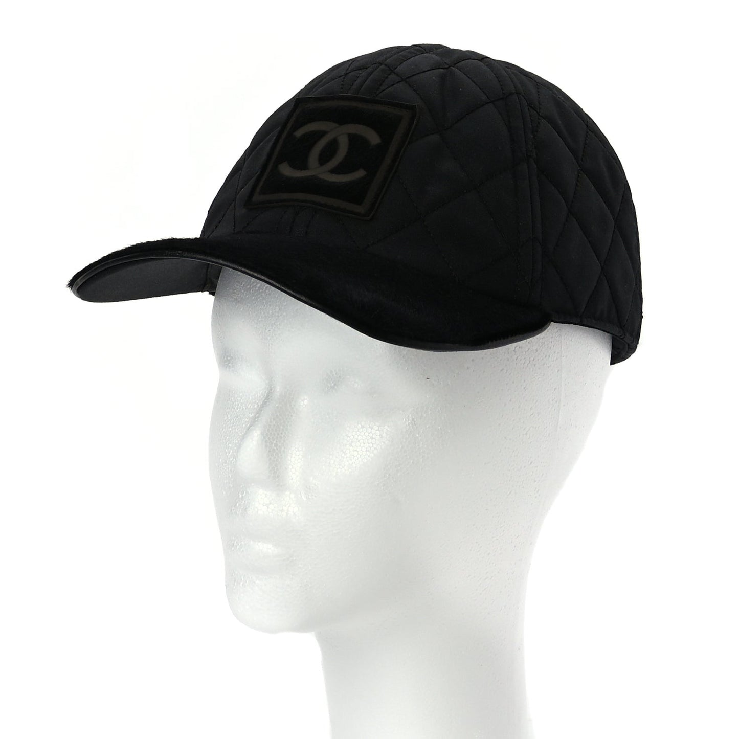 Nylon Pony Hair Quilted CC Cap M Black