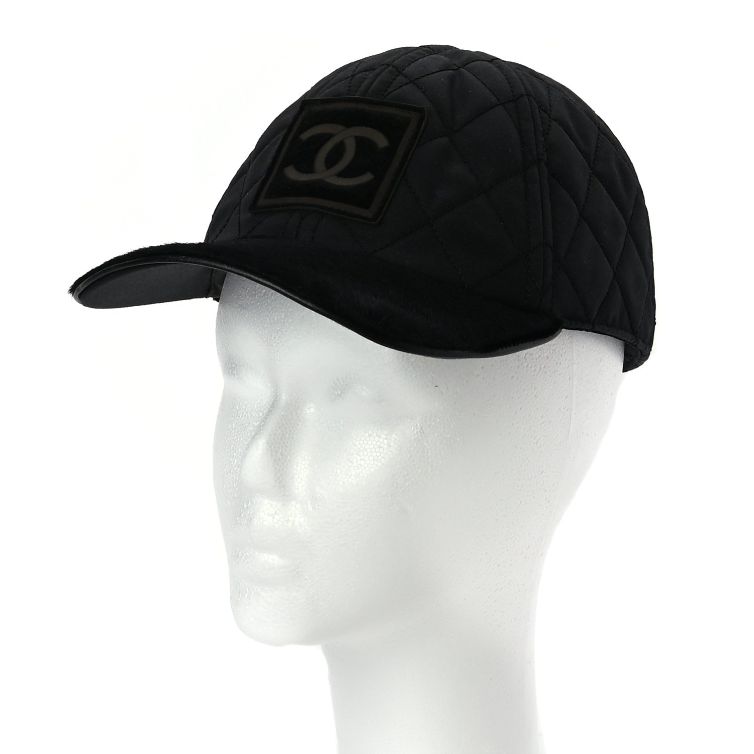 Chanel Nylon Pony Hair Quilted CC Cap M Black 2 of 8