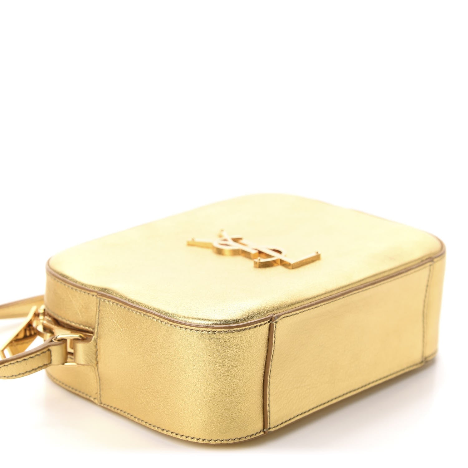 Saint Laurent Metallic Calfskin Small Classic Monogram Camera Bag Gold 4 of 10