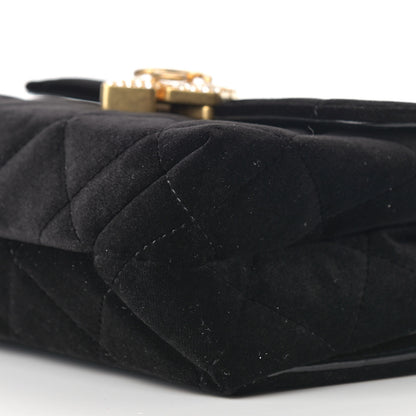 Chanel Velvet Strass Diamond Lock Flap Black 9 of 9