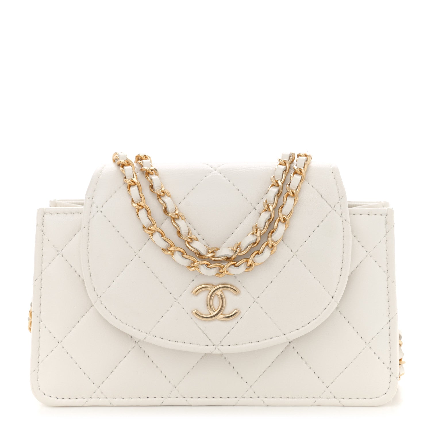 Chanel Quilted Flap With Chain White 1 of 10