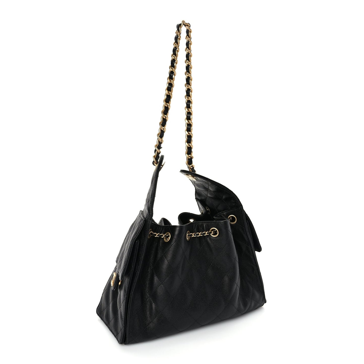 Caviar Quilted Small  25 Handbag Black