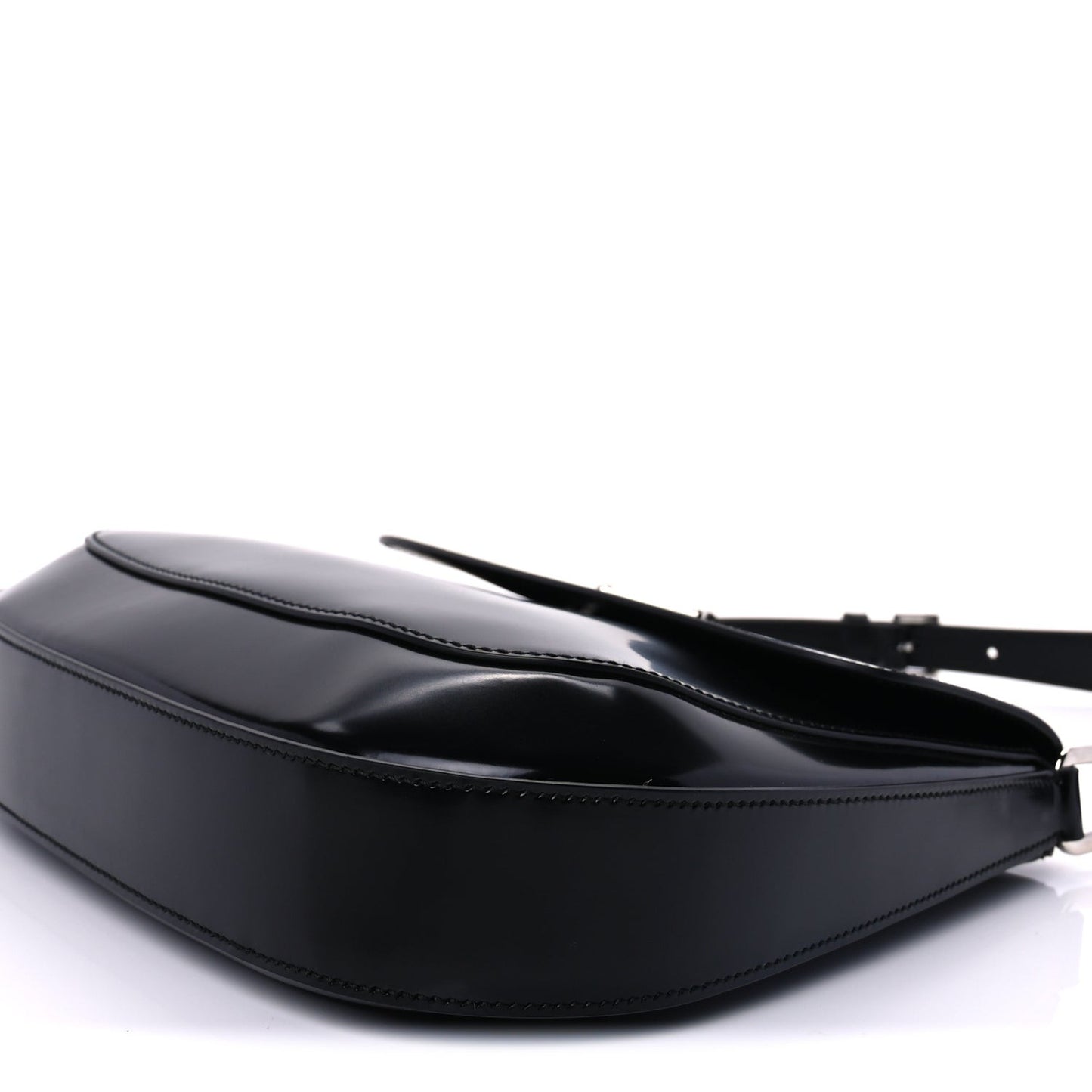 Spazzolato Cleo Flap Adjustable Strap Shoulder Bag  Black