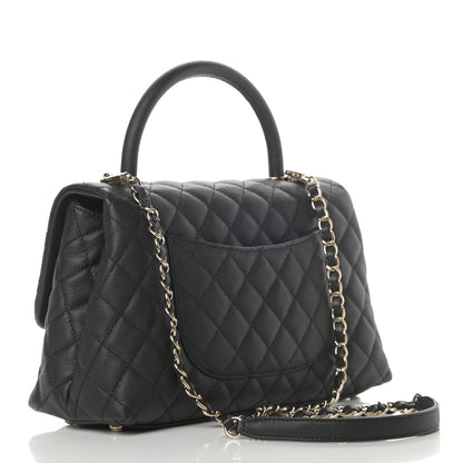 Chanel Caviar Quilted Small Coco Handle Flap Black 3 of 12