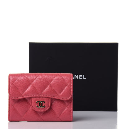Chanel Caviar Quilted Flap Card Holder Wallet Pink 12 of 12