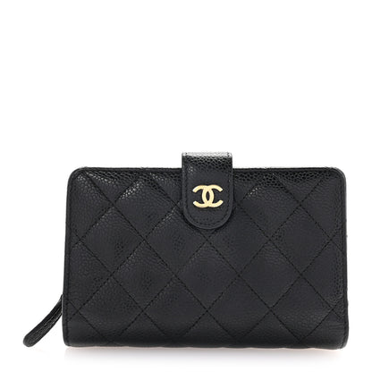 Chanel Caviar Quilted CC French Wallet Black 1 of 8