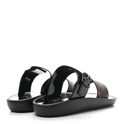 Louis Vuitton Monogram Sunbath Flat Mule Sandals 40 Black 4 of 8