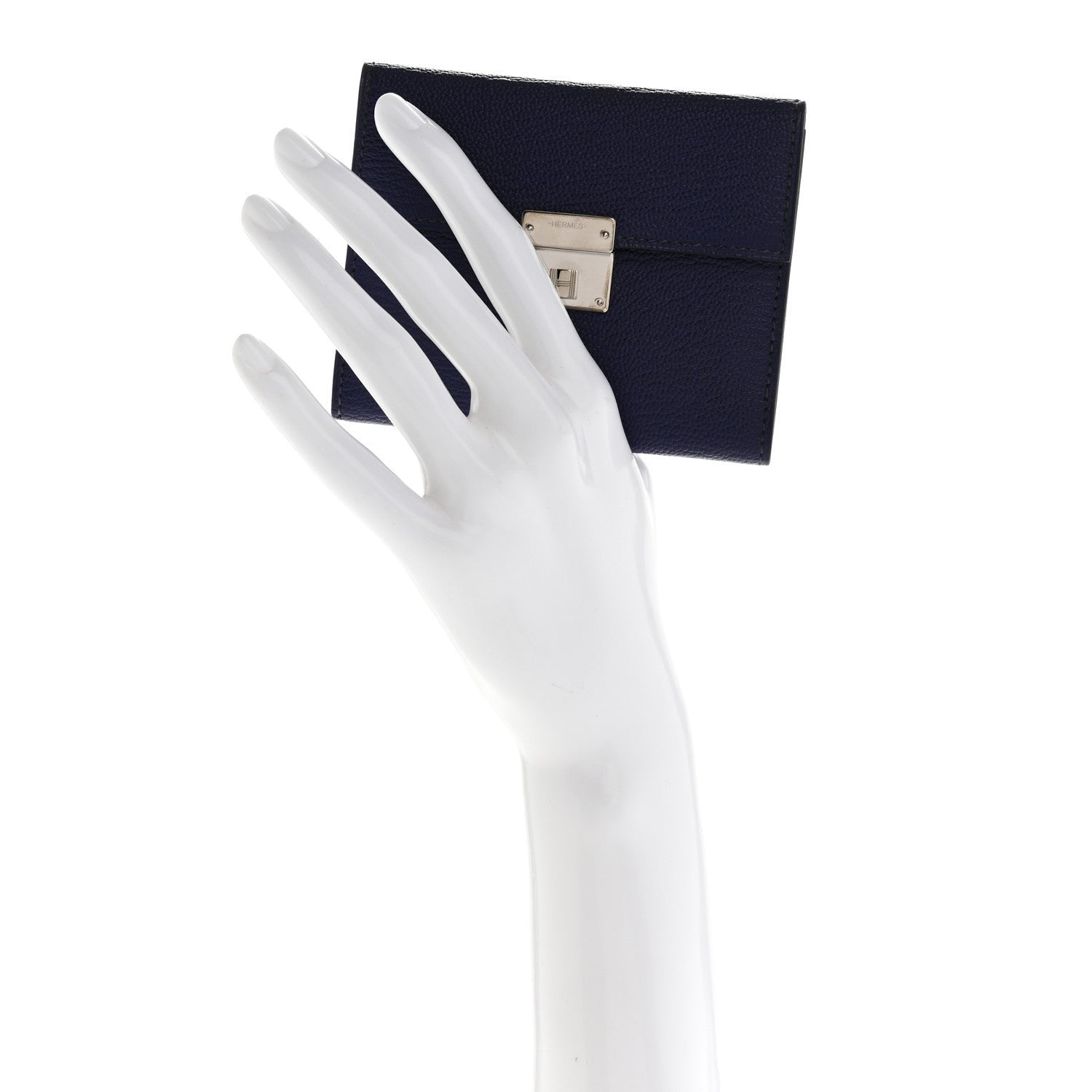 Hermes Chevre Mysore Mini Clic Card Holder Bleu Encre 2 of 7