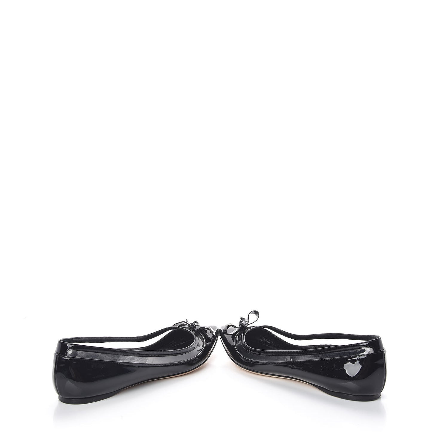 Patent PVC Bow Ballerina Flats 36.5 Black