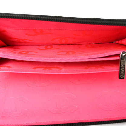 Chanel Calfskin Cambon Zip Around Organizer Wallet Black White 14 of 15