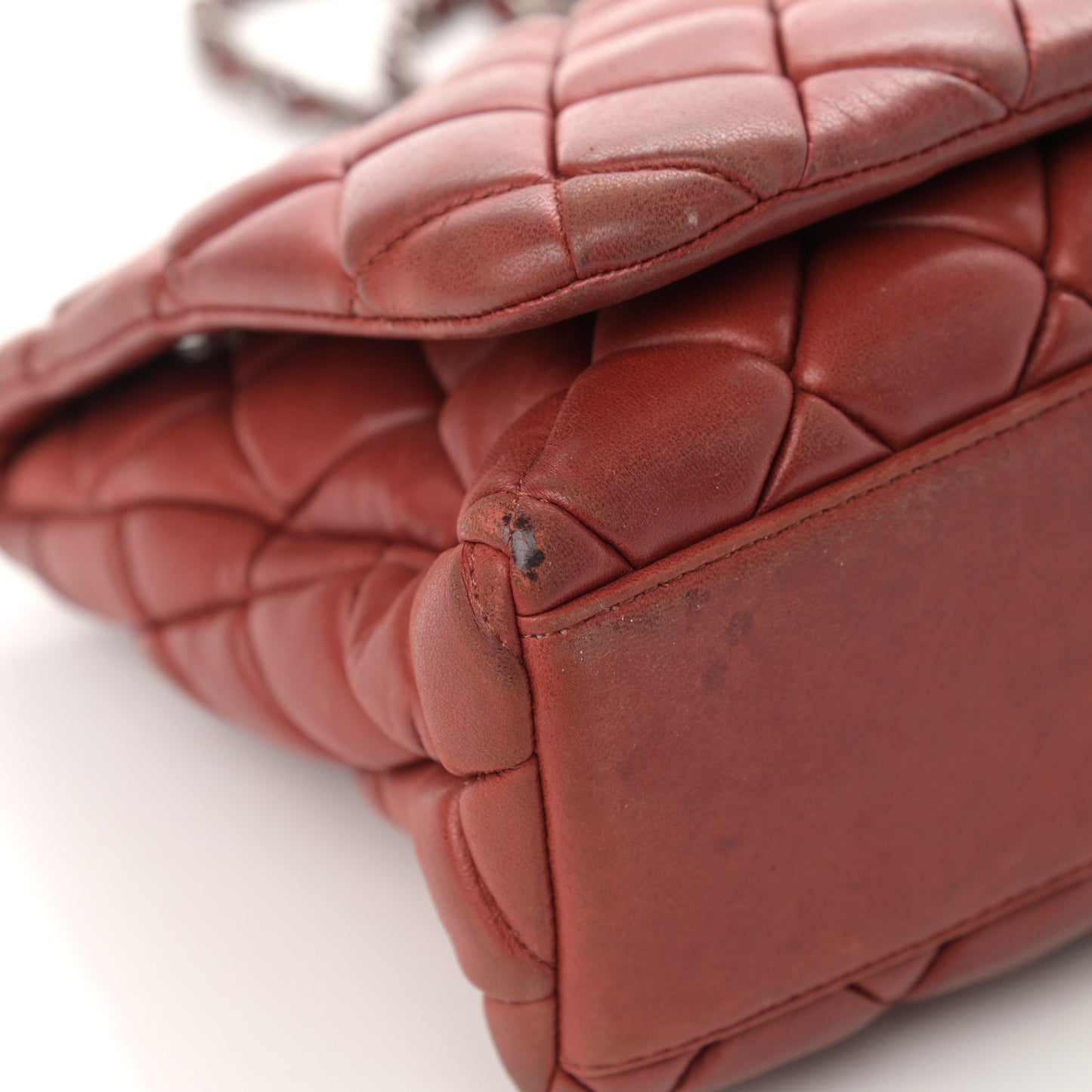 Lambskin Large New Bubble Flap Red