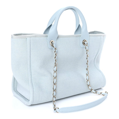 Chanel Mixed Fibers Small Deauville Tote Light Blue 3 of 7
