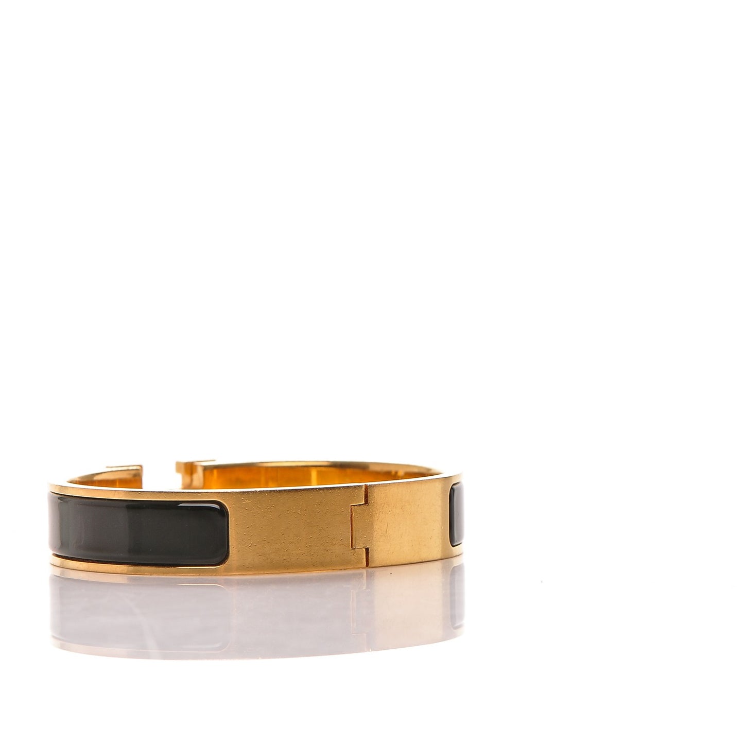 Enamel Narrow Clic Clac H Bracelet PM Black