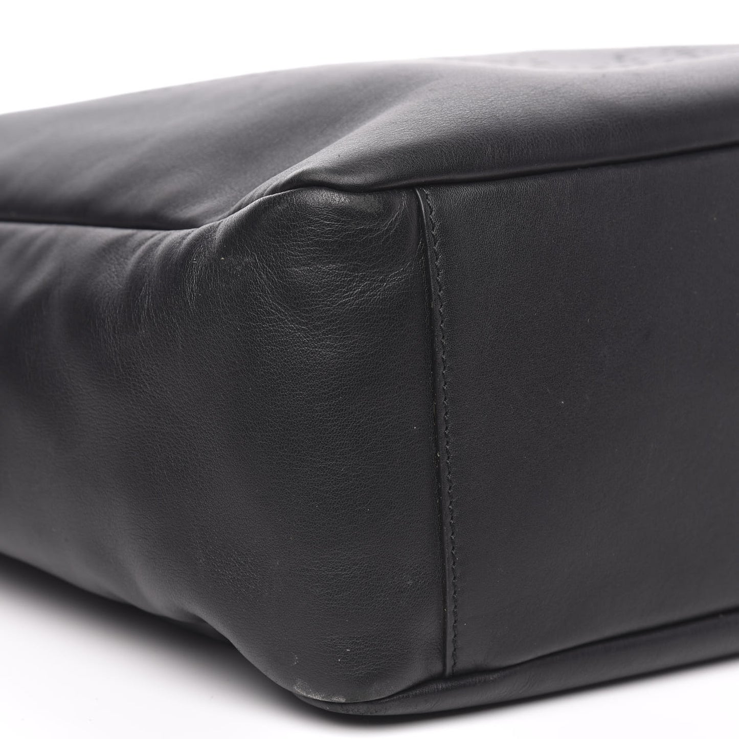 Calfskin Perforated Skull Tote Black