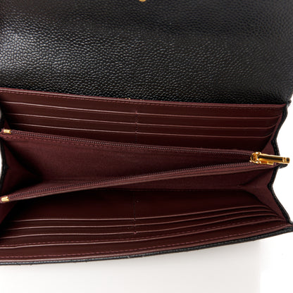 Chanel Caviar Quilted Large Gusset Flap Wallet Black 5 of 10