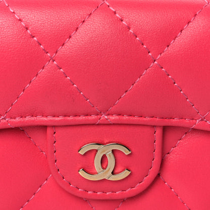 Chanel Lambskin Quilted Tri-Fold Flap Wallet Pink 7 of 7