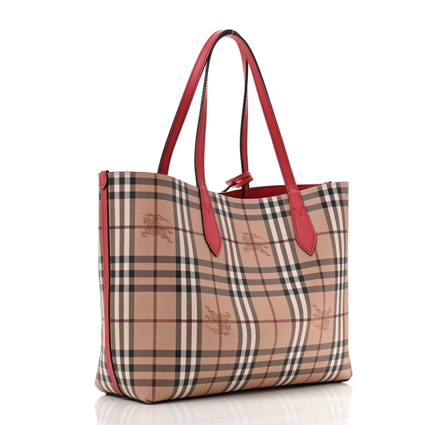 Haymarket Check Medium Reversible Tote Poppy Red