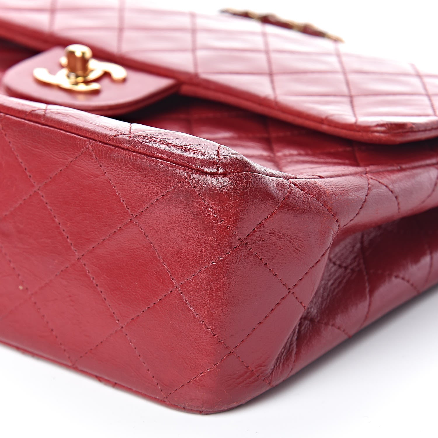 Chanel Lambskin Quilted Medium Double Flap Red 12 of 13