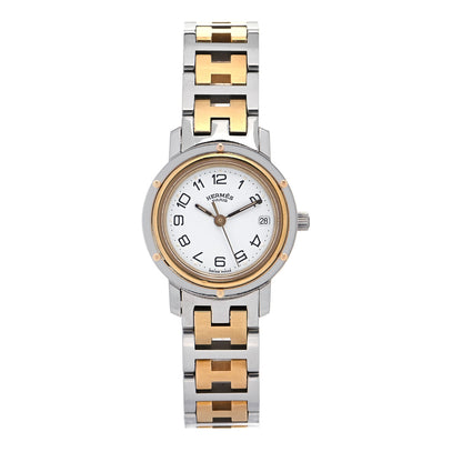 Hermes Stainless Steel 24mm Clipper Quartz Watch Gold 1 of 5