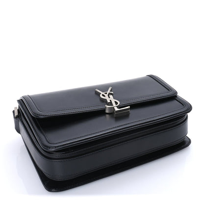 Saint Laurent Box Calfskin Monogram Medium Solferino Satchel  Black 3 of 7