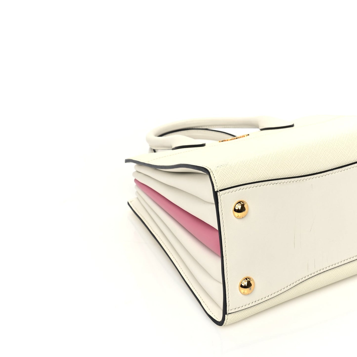Saffiano City Calf Bibliotheque Bag  White Begonia