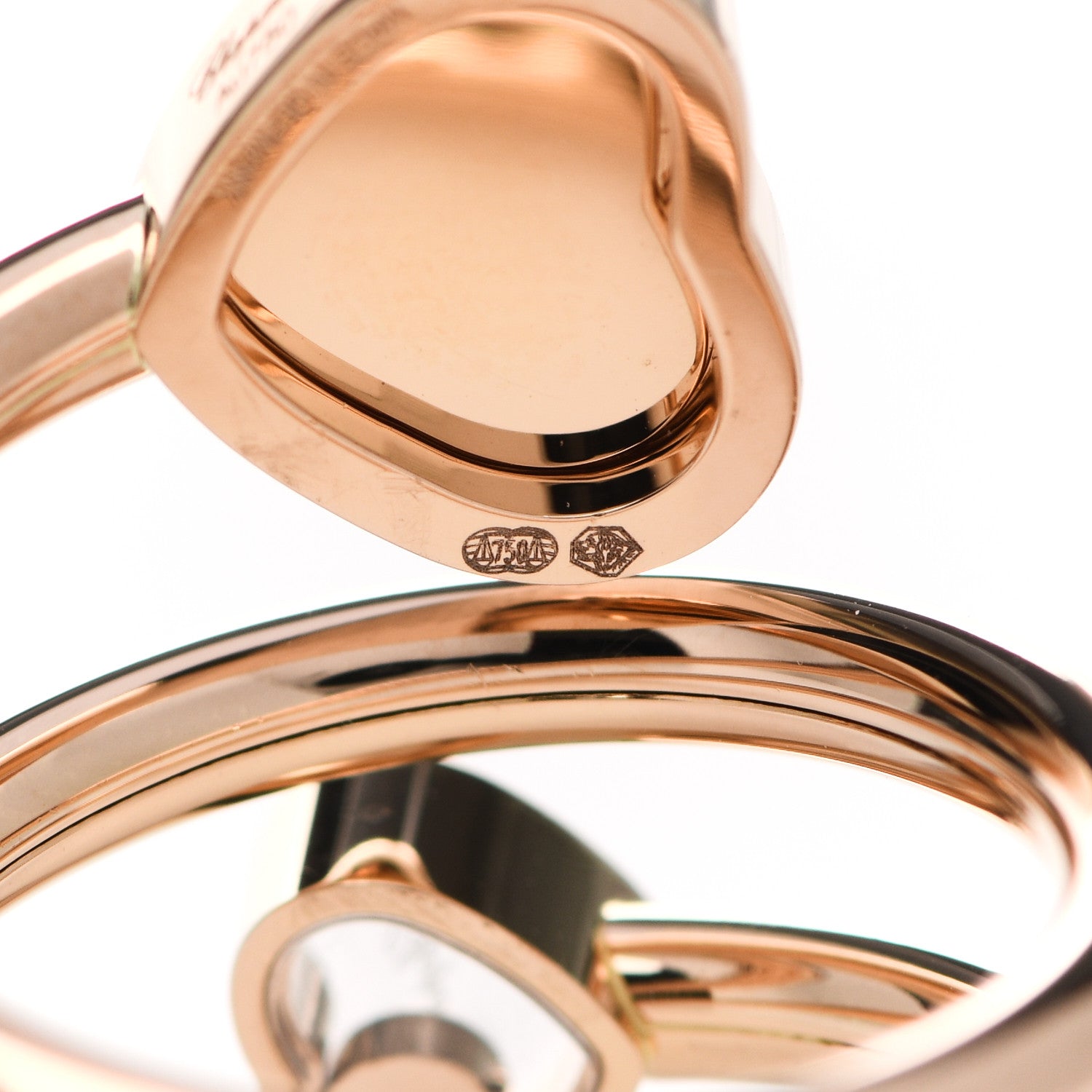 Chopard 18K Rose Gold Diamond Pave Happy Hearts Twist Ring 53 6.25 5 of 8