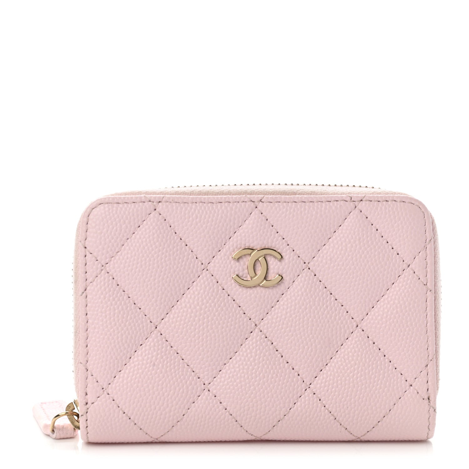 Chanel Caviar Quilted Zip Coin Purse Light Pink 1 of 8