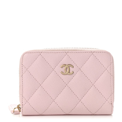 Chanel Caviar Quilted Zip Coin Purse Light Pink 1 of 8
