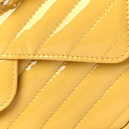 Chanel Patent Chevron Quilted Mini Rectangular Flap  Yellow 7 of 9