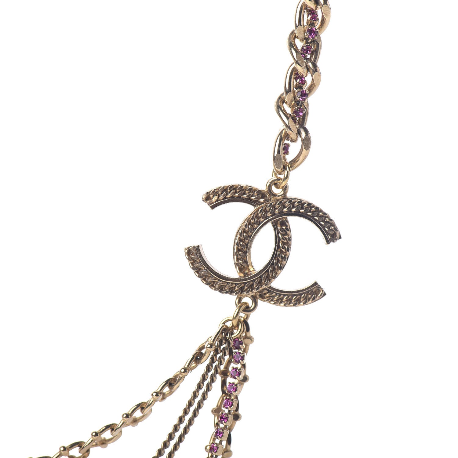 Chanel Crystal CC Multi Strand Necklace Gold 5 of 8