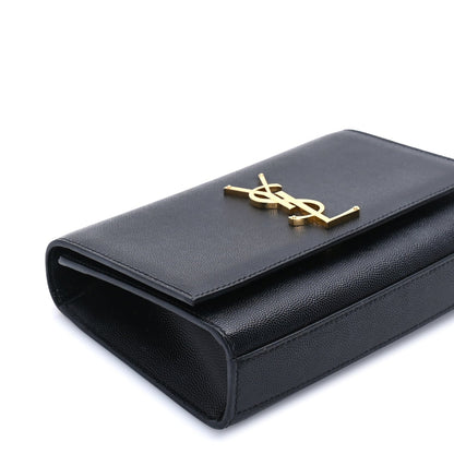 Saint Laurent Grain De Poudre Medium Classic Monogram Kate Satchel  Black 7 of 7