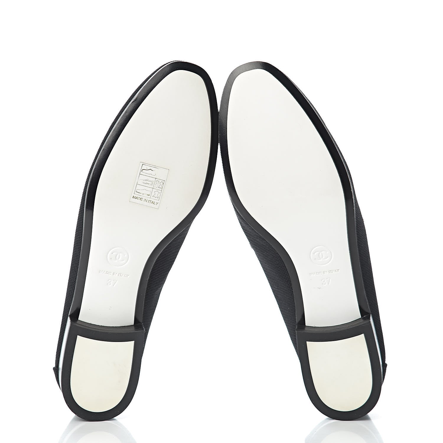 Chanel Canvas CC Loafers 37 Black White 5 of 7