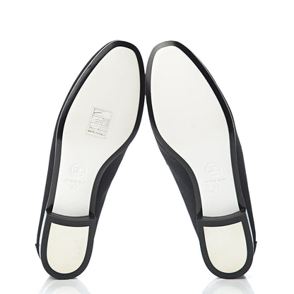 Chanel Canvas CC Loafers 37 Black White 5 of 7