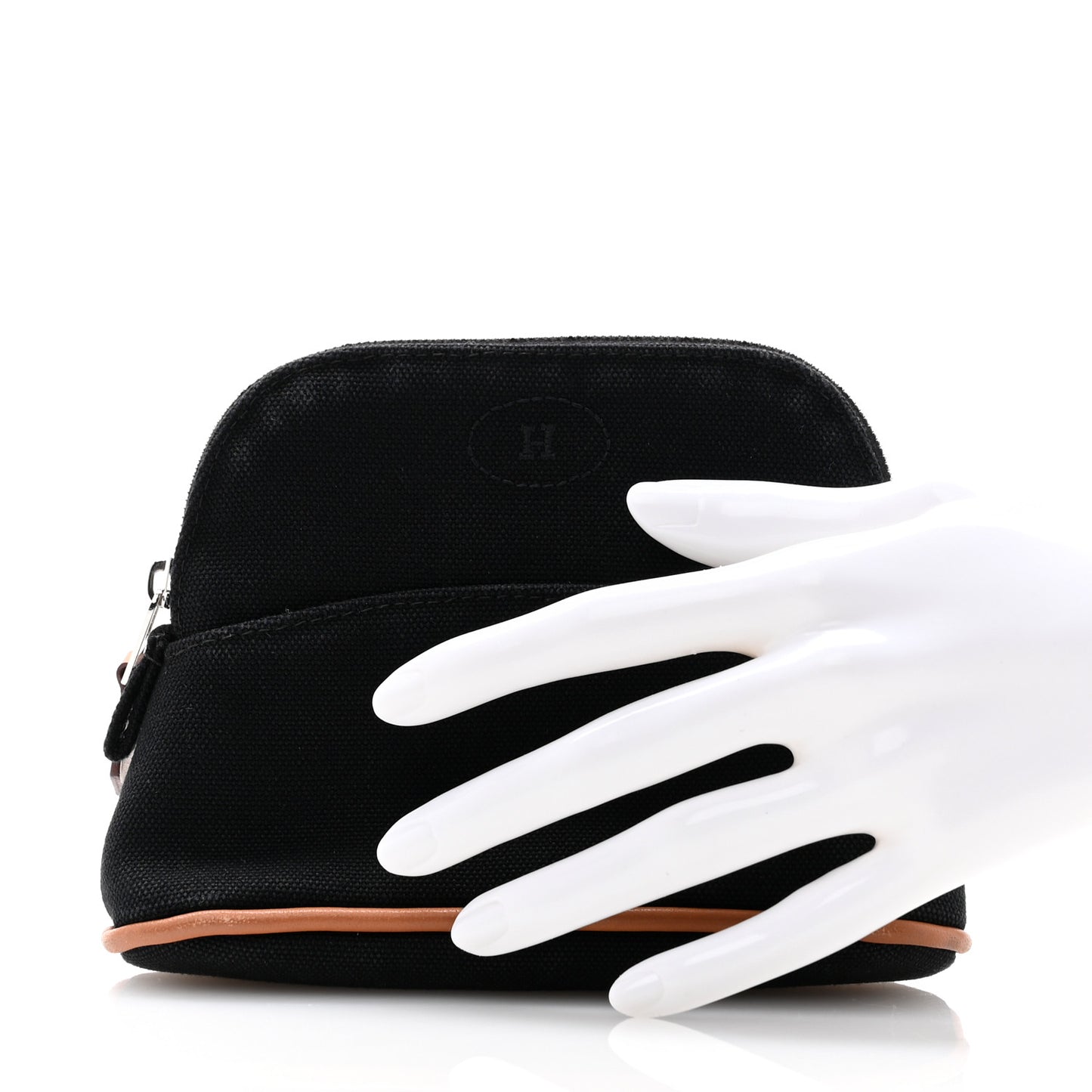 Cotton Canvas Mini Bolide Travel Cosmetic Pouch Black