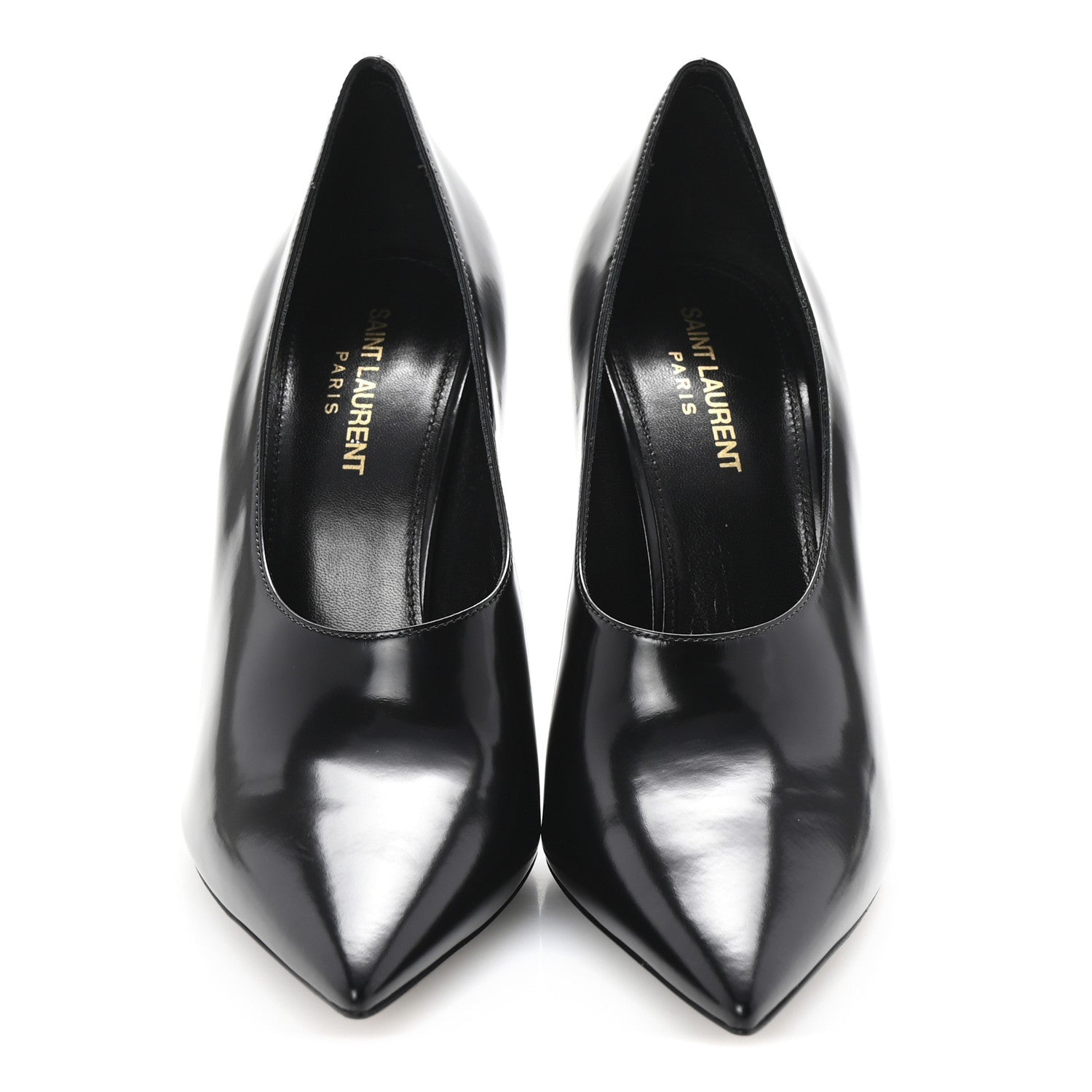 Saint Laurent Patent Calfskin Teddy High Vamp 105 Pumps 39 Black 3 of 7