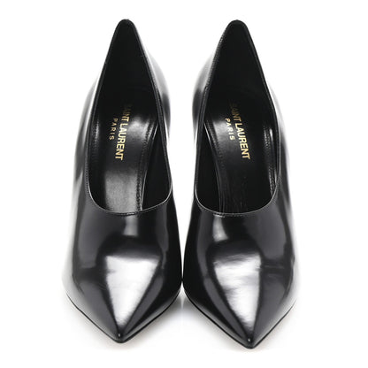 Saint Laurent Patent Calfskin Teddy High Vamp 105 Pumps 39 Black 3 of 7