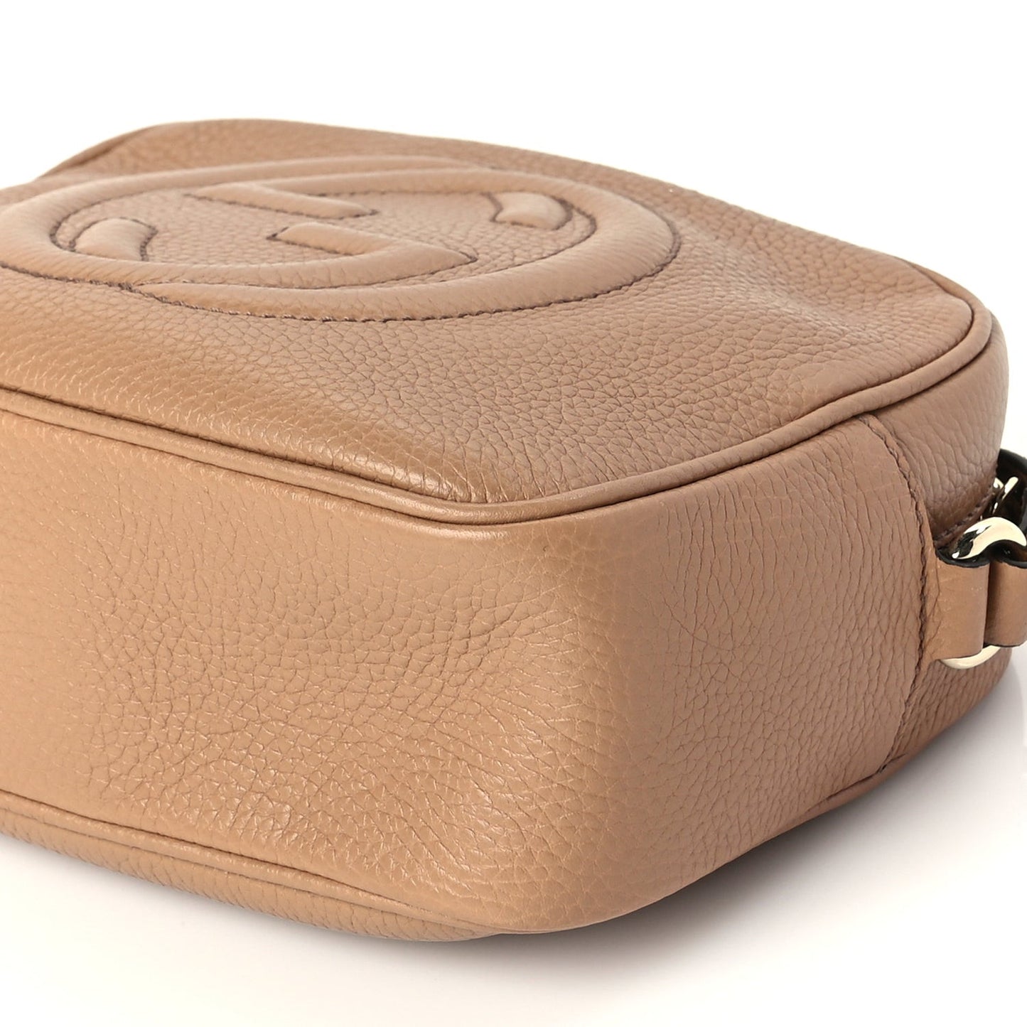 Pebbled Calfskin Small Soho Disco Bag Rose Beige