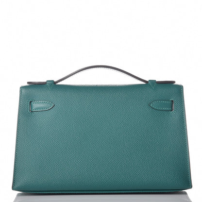 Hermes Epsom Kelly Pochette Clutch Malachite 3 of 24