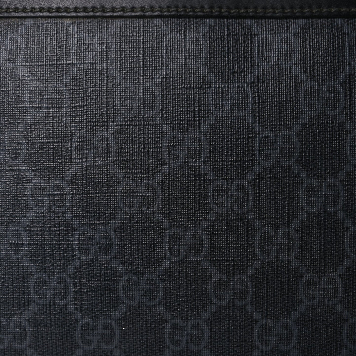 GG Supreme Monogram Appia Calfskin Web Flat Messenger Bag Black Grey